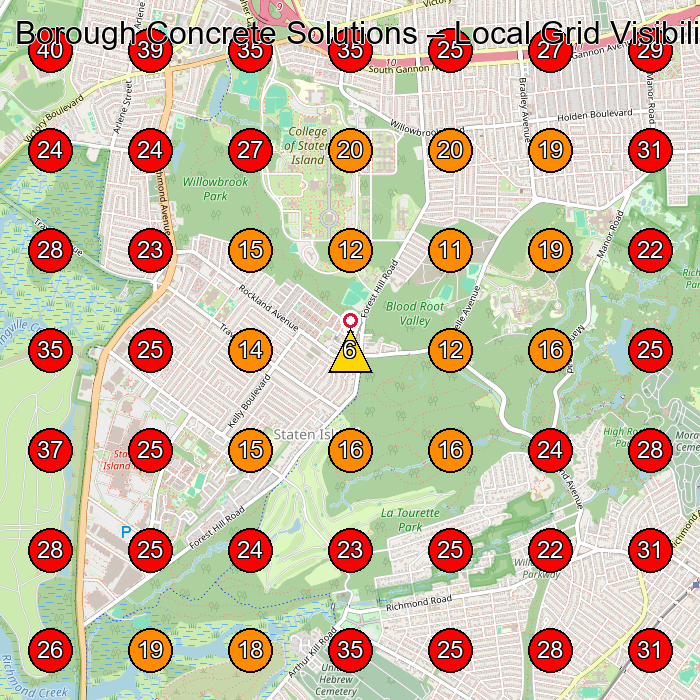 Borough Concrete Solutions GeoGrid visibility map for Concrete Contractor in Staten Island